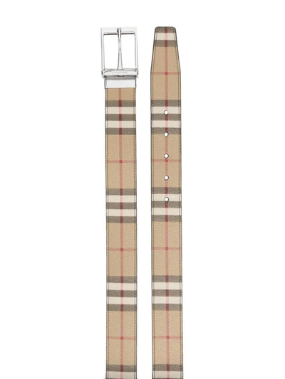 Shop Burberry Belts In Archive Beige/silver