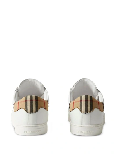 Shop Burberry Sneakers In Neutral White