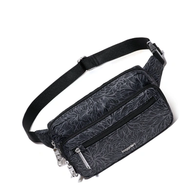 Baggallini Securtex Anti Theft Sling Belt Bag In Midnight Blossom Print
