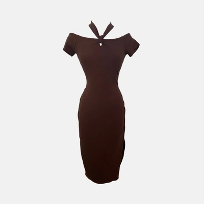 Heartloom Women's Serra Ribbed Halter Midi Dress In Coco In Brown