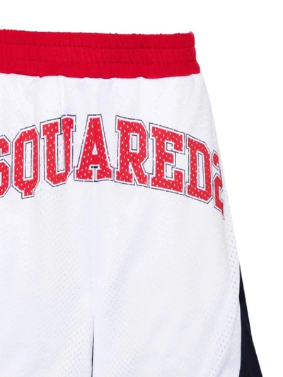 Shop Dsquared2 Shorts In White Red Navy