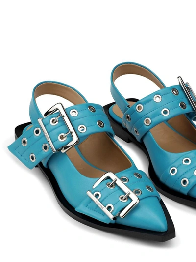 Shop Ganni Sandals In Algiers Blue