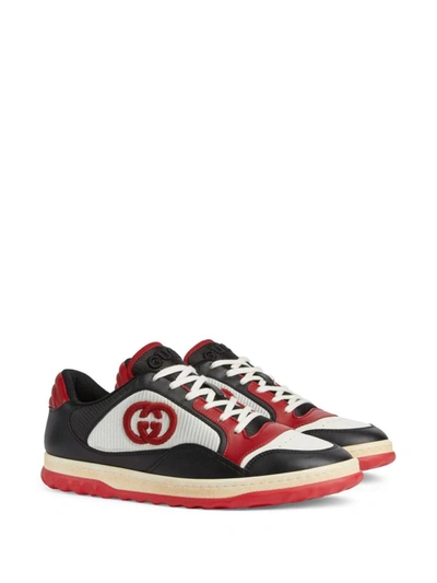 Shop Gucci Sneakers In Bla/of.wh/h.red