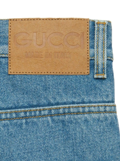 Shop Gucci Trousers In Blue/mix