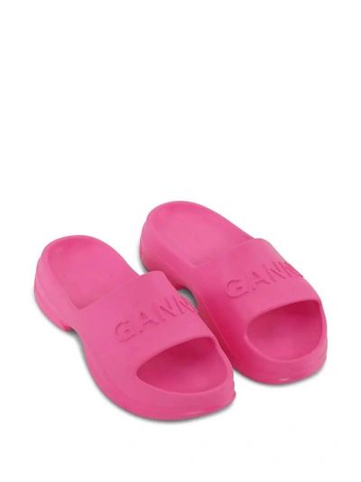 Shop Ganni Flat Shoes In Shocking Pink
