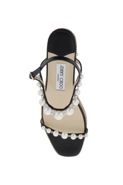 Shop Jimmy Choo Amatuus 60 Wedge And Pearl Sandals In Multicolor