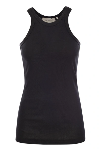Shop Sportmax Nastie - Silk-blend Jersey Tank Top In Black