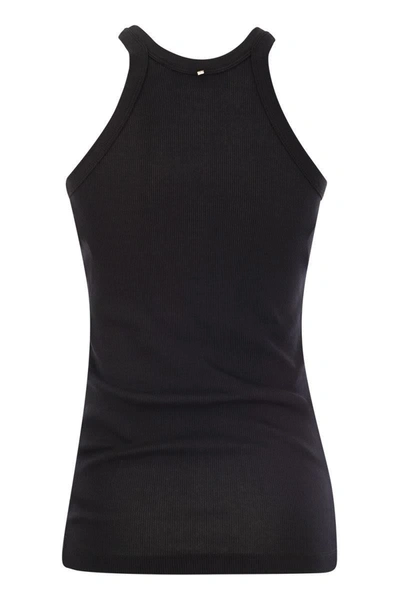 Shop Sportmax Nastie - Silk-blend Jersey Tank Top In Black