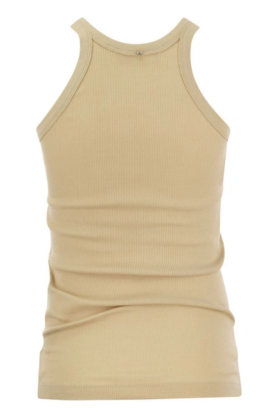 Shop Sportmax Nastie - Silk-blend Jersey Tank Top In Nude