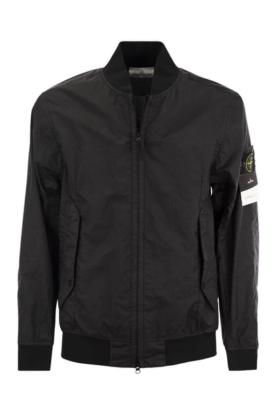 Shop Stone Island Lightweight Bomber Jacket In Black