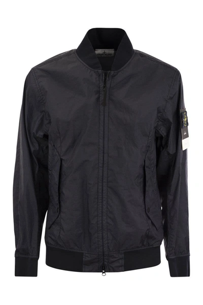 Shop Stone Island Lightweight Bomber Jacket In Navy Blue