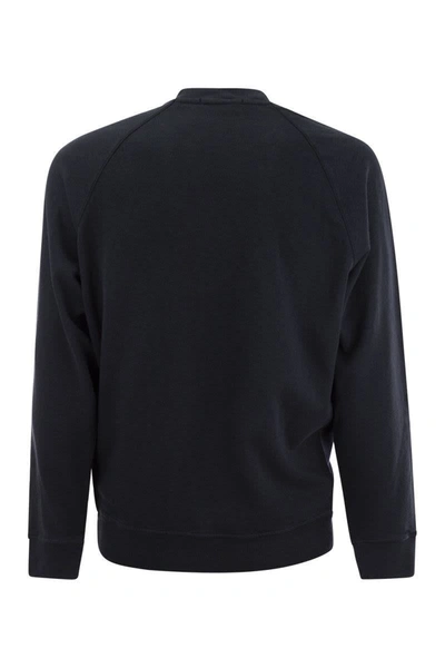 Shop Stone Island Round-neck Sweatshirt In Navy