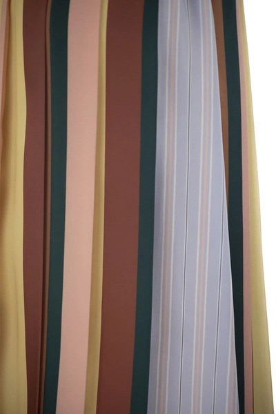 Shop Weekend Max Mara Fagus - Pleated Skirt In Printed Twill In Avio