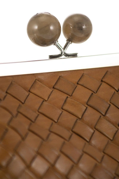 Shop Weekend Max Mara Pancia - Leather Bag In Brown