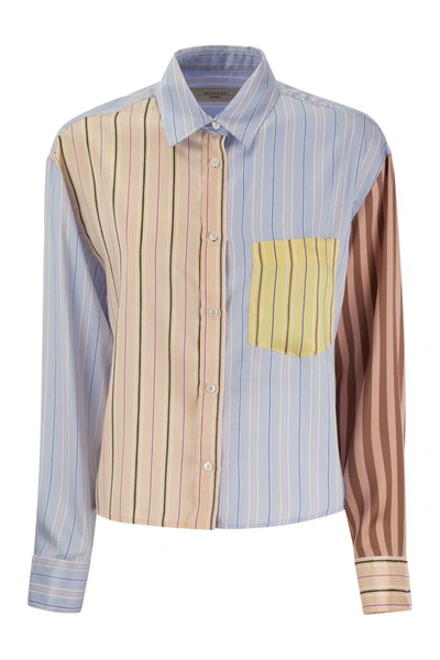 Shop Weekend Max Mara Suez - Striped Twill Shirt In Sky