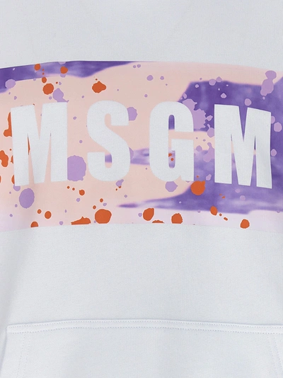 Shop Msgm Camo Season Box Logo Sweatshirt White