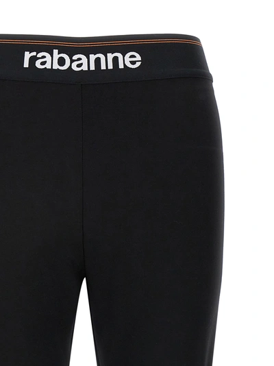 Shop Rabanne Logo Leggings Black