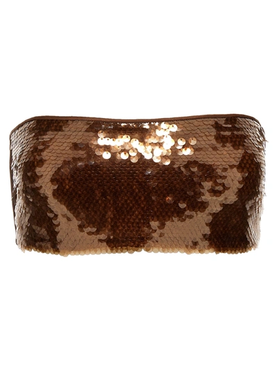 Shop Alberta Ferretti Sequin Top Tops Brown