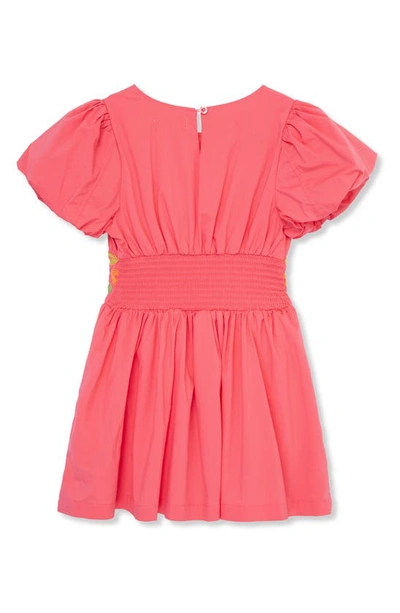 Shop Peek Aren't You Curious Kids' Heart Embroidered Dress In Coral
