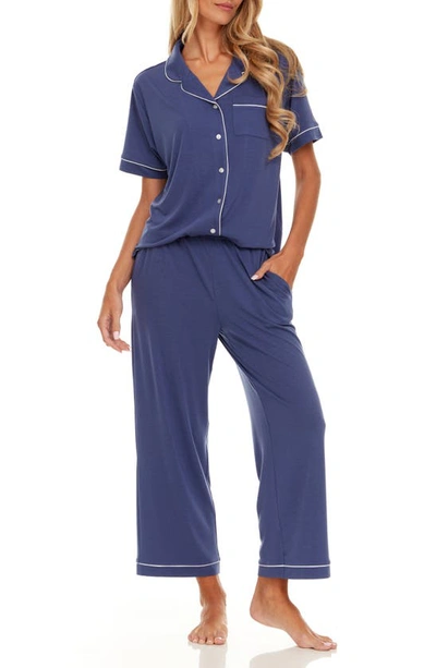 Shop Flora By Flora Nikrooz Annie Matching Pajama Set In Dark Blue