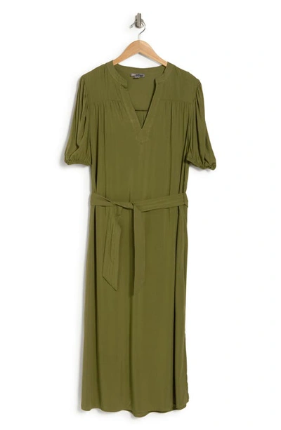 Shop By Design Montana Balloon Sleeve Challis Maxi Dress In Olive Branch