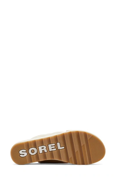 Shop Sorel Cameron Puff Flatform Slide Sandal In Chalk/ Honest Beige