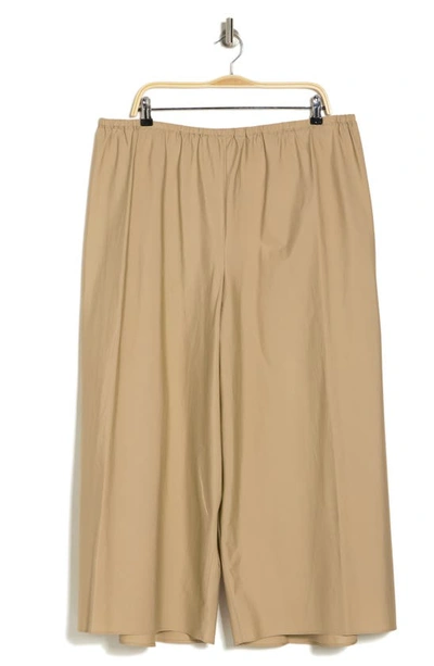 Shop Vince Poplin Bias Cotton Culottes In Khaki