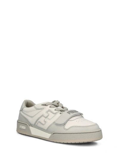 Shop Fendi Sneakers In Gray+uwhite+grey