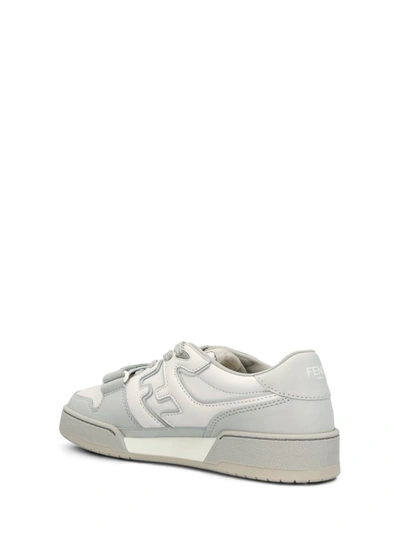 Shop Fendi Sneakers In Gray+uwhite+grey