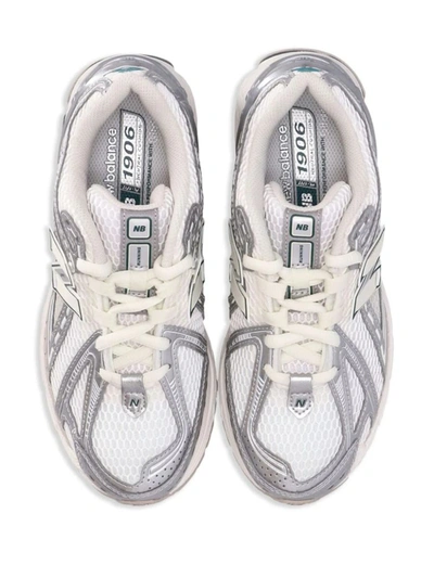 Shop New Balance Sneakers In Silver Metallic/off White