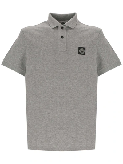 Shop Stone Island T-shirts And Polos In Melange Grey
