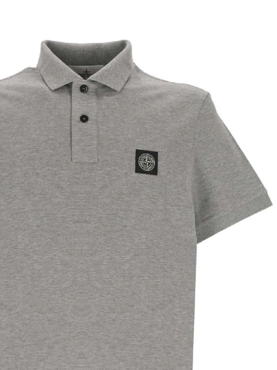 Shop Stone Island T-shirts And Polos In Melange Grey