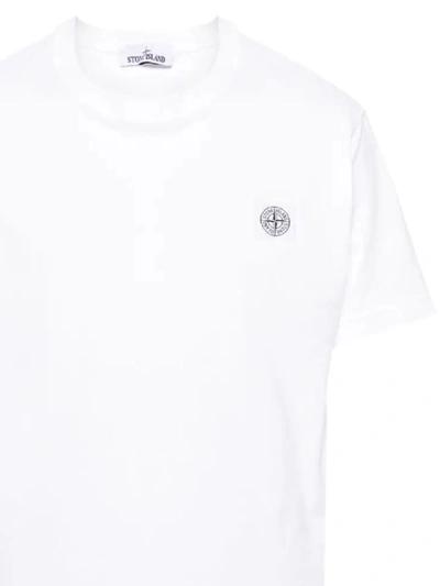 Shop Stone Island T-shirts And Polos In White