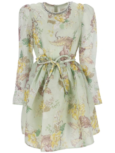 Shop Zimmermann Dresses In Mint Tropical Floreal