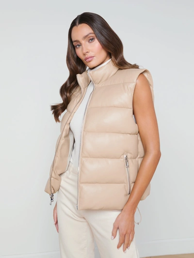 L'agence Tori Puffer Vest In Almond