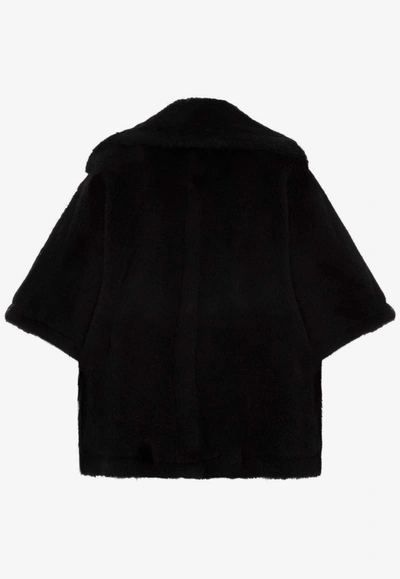 Shop Max Mara Aleggio Short Teddy Coat In Black