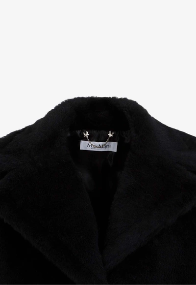 Shop Max Mara Aleggio Short Teddy Coat In Black