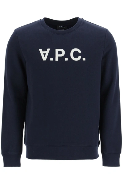 Shop A.p.c. Flock V.p.c. Logo Sweatshirt Men In Blue