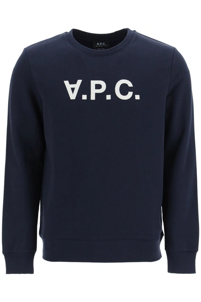 Shop A.p.c. Flock V.p.c. Logo Sweatshirt Men In Blue