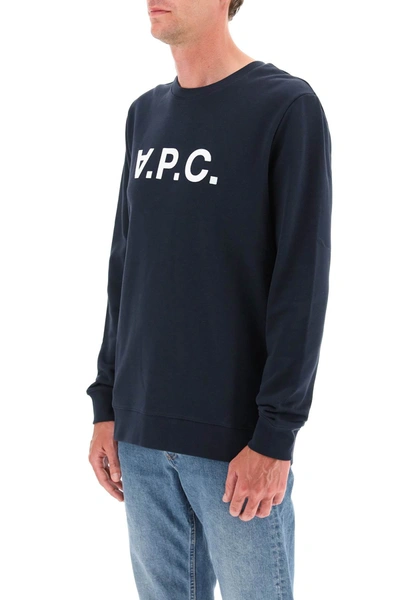 Shop A.p.c. Flock V.p.c. Logo Sweatshirt Men In Blue