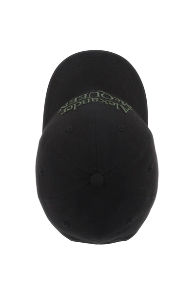 Shop Alexander Mcqueen Baseball Cap With Embroidered Logo Men In Black