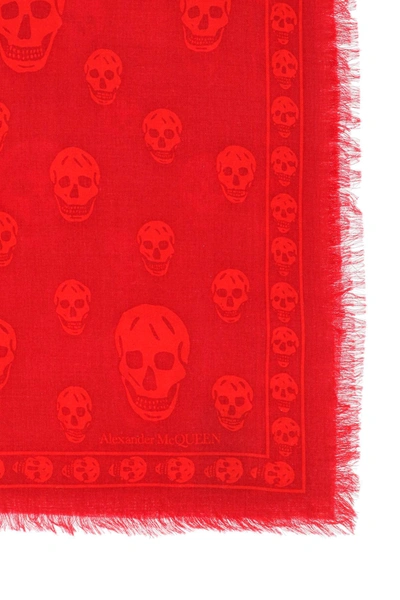 Shop Alexander Mcqueen Skull Scarf In Light Wool Women In Red