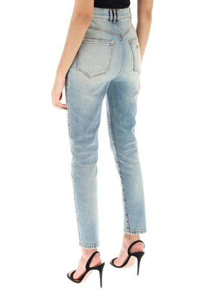 Shop Balmain High-waisted Slim Jeans Women In Blue