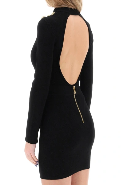 Shop Balmain Knitted Bodysuit With Embossed Buttons Women In Black