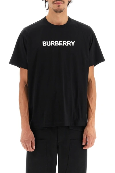 Shop Burberry Harriston Replen T-shirt With Logo Print Men In Black
