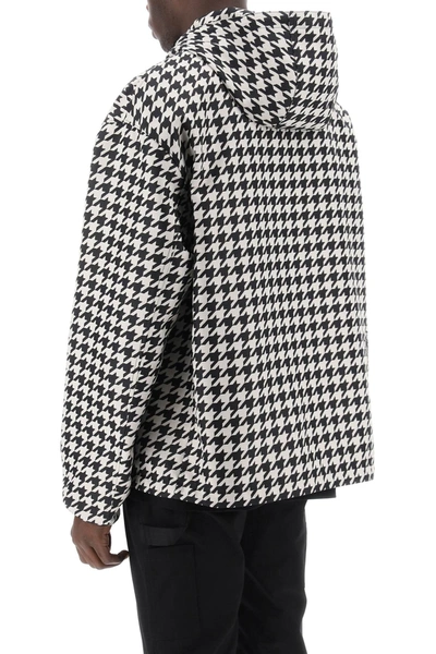 Shop Burberry Houndstooth Windbreaker Jacket Men In Multicolor