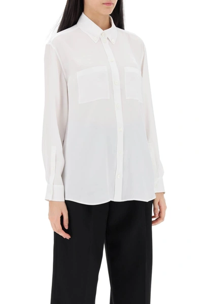 Shop Burberry Ivanna Shirt With Ekd Pattern Women In White
