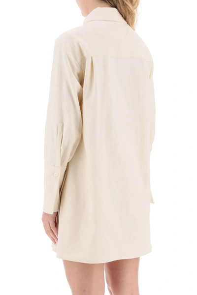 Shop By Malene Birger 'mallega' Long Overshirt Women In Cream
