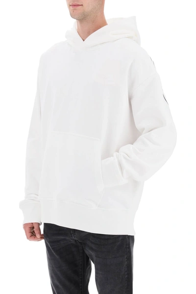 Shop Diesel 's-macs-hood-megoval' Hoodie With Logo Embroidery Men In White