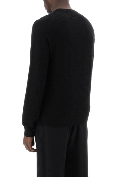 Shop Dolce & Gabbana Dg Jacquard Silk Sweater Men In Black